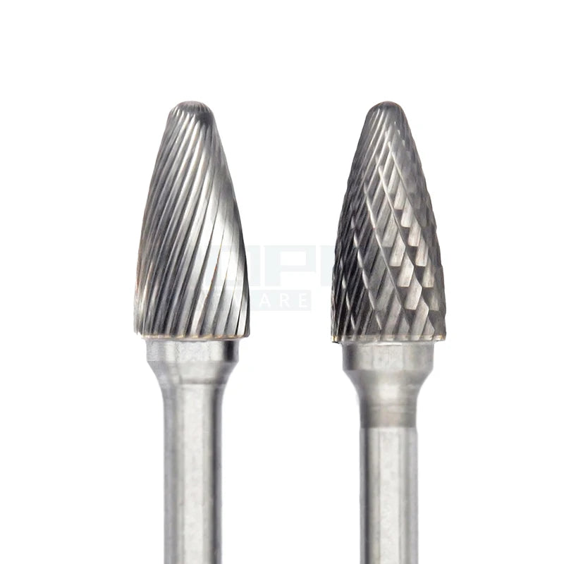 Type F Arc Round Nose Tungsten Carbide Rotary File Burr with Single Double Cut Tooth 2.35 3 6mm Shank Grinding Bits Tools