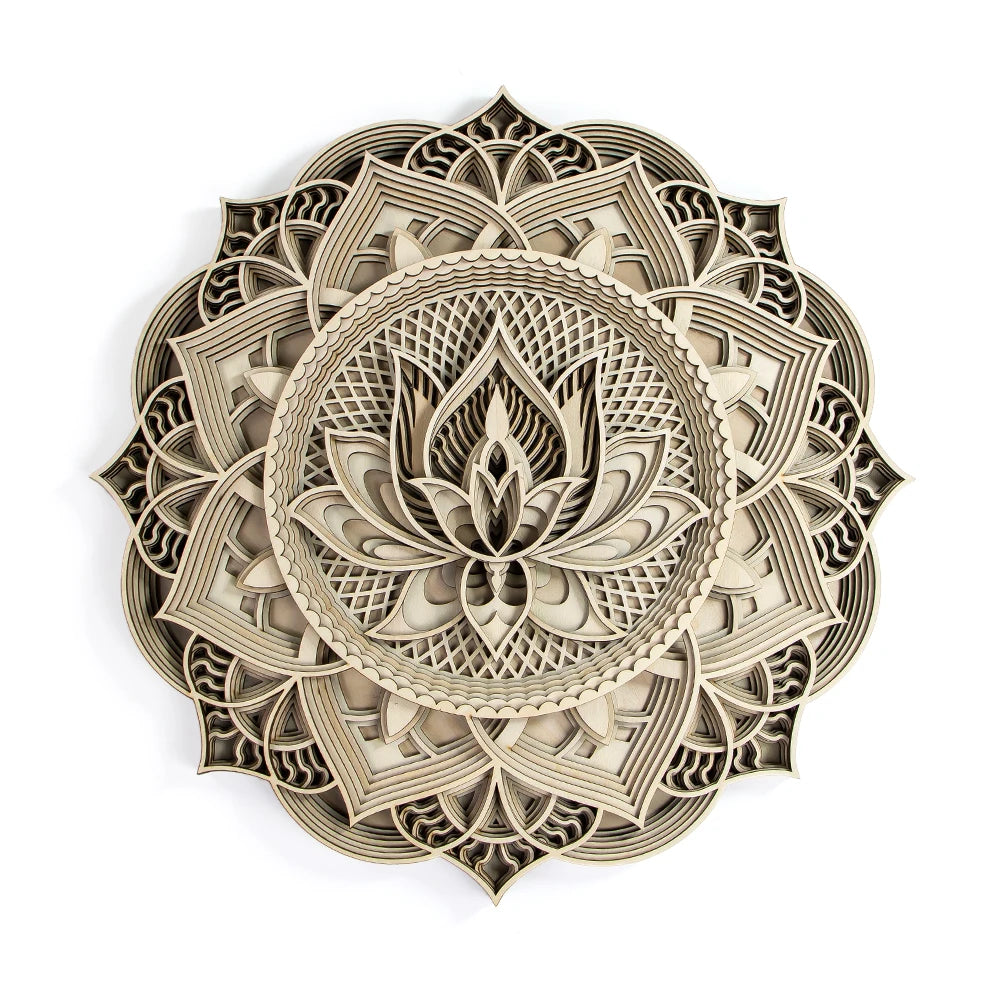 Factory Direct Sales Hot 12 Inch 3d Wooden Product Design Wall Decoration Hanging Mandela Style Home Decor