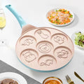 Online Shop  Household Cartoon Animal and Egg Non-Stick Frying Pan Seven-Hole Pancake and Hamburger Pan Metal Breakfast Pan