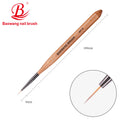 2025 Hot Selling Nail Art Brush with Brown Wooden Handle Liner Art Brush with PBT Nylon Hair by Nail Brush Manufacturer BW7-8