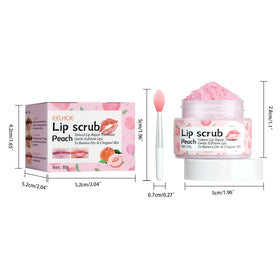 Wholesale OEM Natural Pure Peach Lips Scrub Vegan Fruit Lip Mask Moisturizing Smoothing Exfoliator Lip Protect Cream