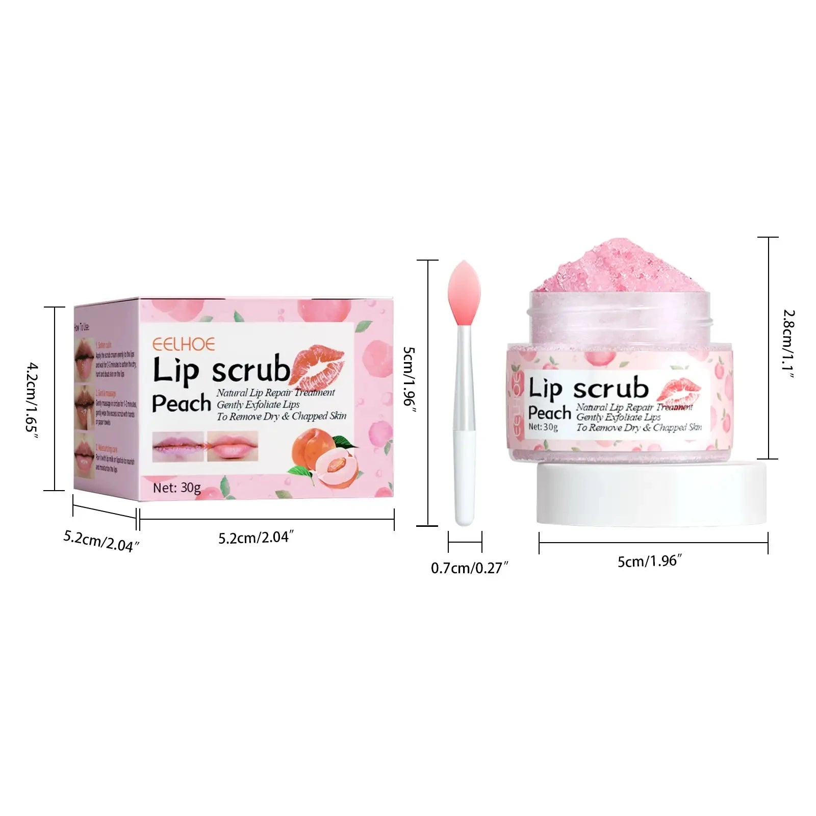 Wholesale OEM Natural Pure Peach Lips Scrub Vegan Fruit Lip Mask Moisturizing Smoothing Exfoliator Lip Protect Cream