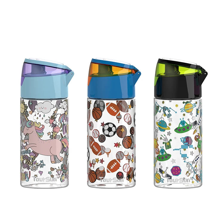 2024 New Tritan Plastic Water Bottle 450ml Wholesale Plastic Bottle Water Bottle With Push Button Lid