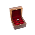 Custom Logo Square Vintage Double Slots Proposal Engagement Wedding Walnut Wooden Ring Box