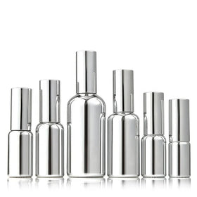 Glass Spray Bottle Cosmetic Bottle Set Cosmetic Lotion Packaging Bottle Custom logo Glass Bottle with Spray Pump Cap