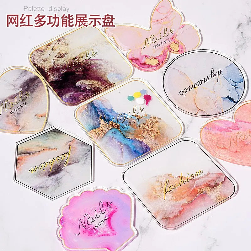 New Design  Agate Crystal Resin Painted Phnom Penh Palette Nail Accessories for Manicure Nail Color