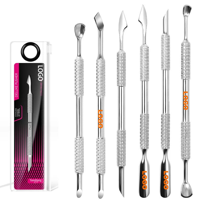 Custom Logo Professional High Quality Stainless Steel Cuticle Remover Ukraine Nail Cuticle Pusher