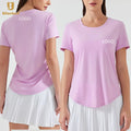 Cool Jacquard Mesh Women's Summer Quick-Dry Breathable Yoga Sports T-Shirt Loose Slimming Fitness Running for Adults