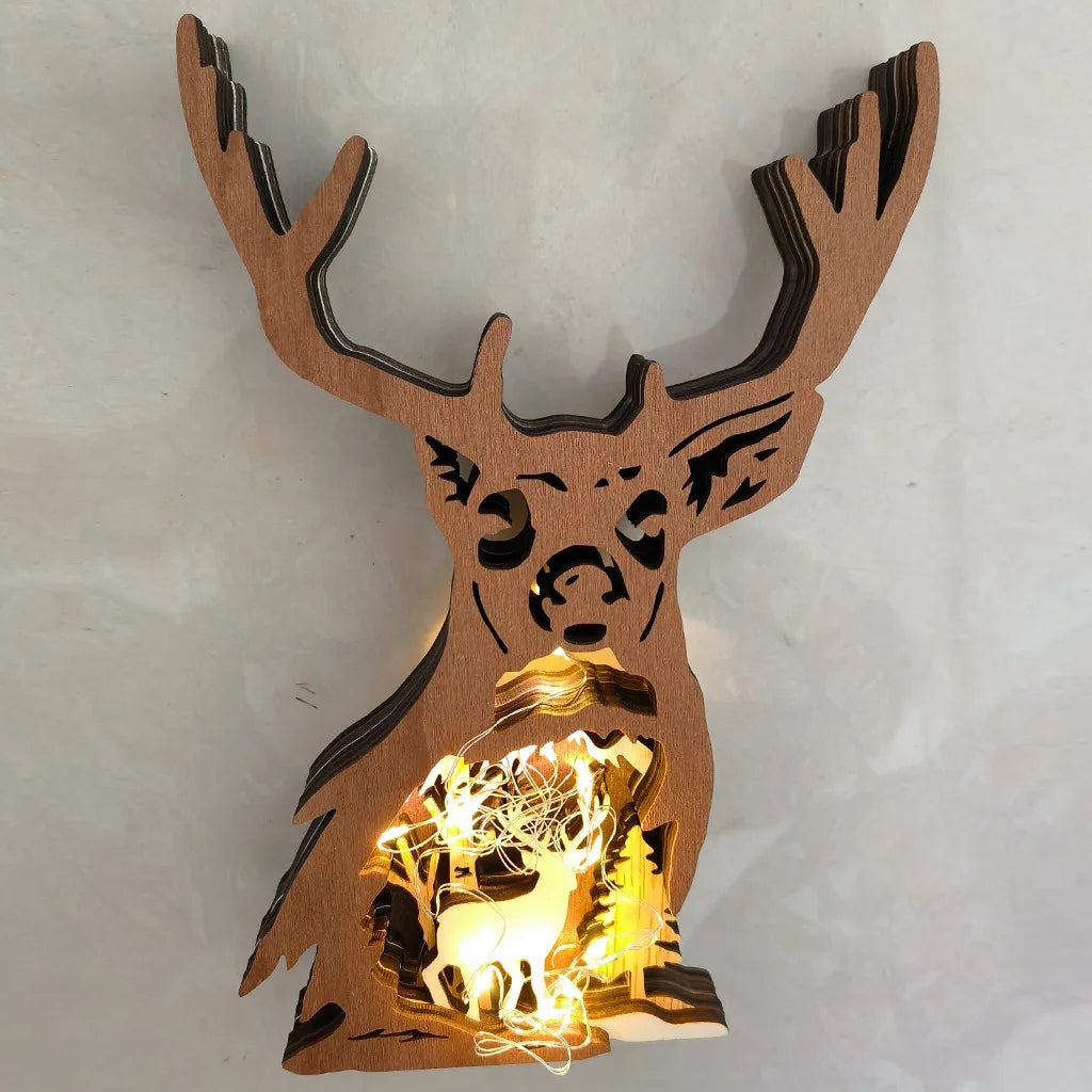 Wholesale Creative Wooden Deer Ornaments for Christmas Home Decoration and Travel Souvenirs Dropshipping
