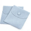 Custom logo Printed Mini Envelope pink Blue Suede Jewelry Pouch and Packaging Gift Bag with Button