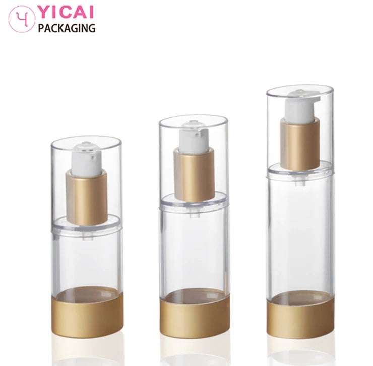 Guangzhou Exporter Empty Luxury Cream Transparent 25ml 30ml 40ml AS Airless Pump Bottle  for Cosmetic