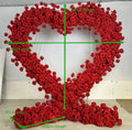 L-HFA035 Wholesale Artificial Flower Heart Arch Wedding Red Heart Flower Arch Backdrop Heart Flower Arch for Wedding Decoration
