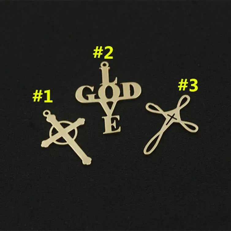 GP US Vintage 14k Gold Filled Cross Necklace Pendant Charms for Permanent Jewelry Chains Making Wholesale Factory Direct