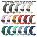 Lionorm Correa De Reloj Waterproof Silicone Magnetic Buckle Watch Straps 20mm 22mm Quickfit Smart Watch Band