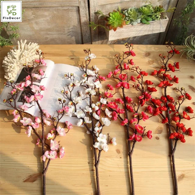 Wholesale 93cm New Year Hot Selling Cheap Artificial Plum Blossom Red Meihua Flower Home Party Chinese New Year Decoration MegaBDM