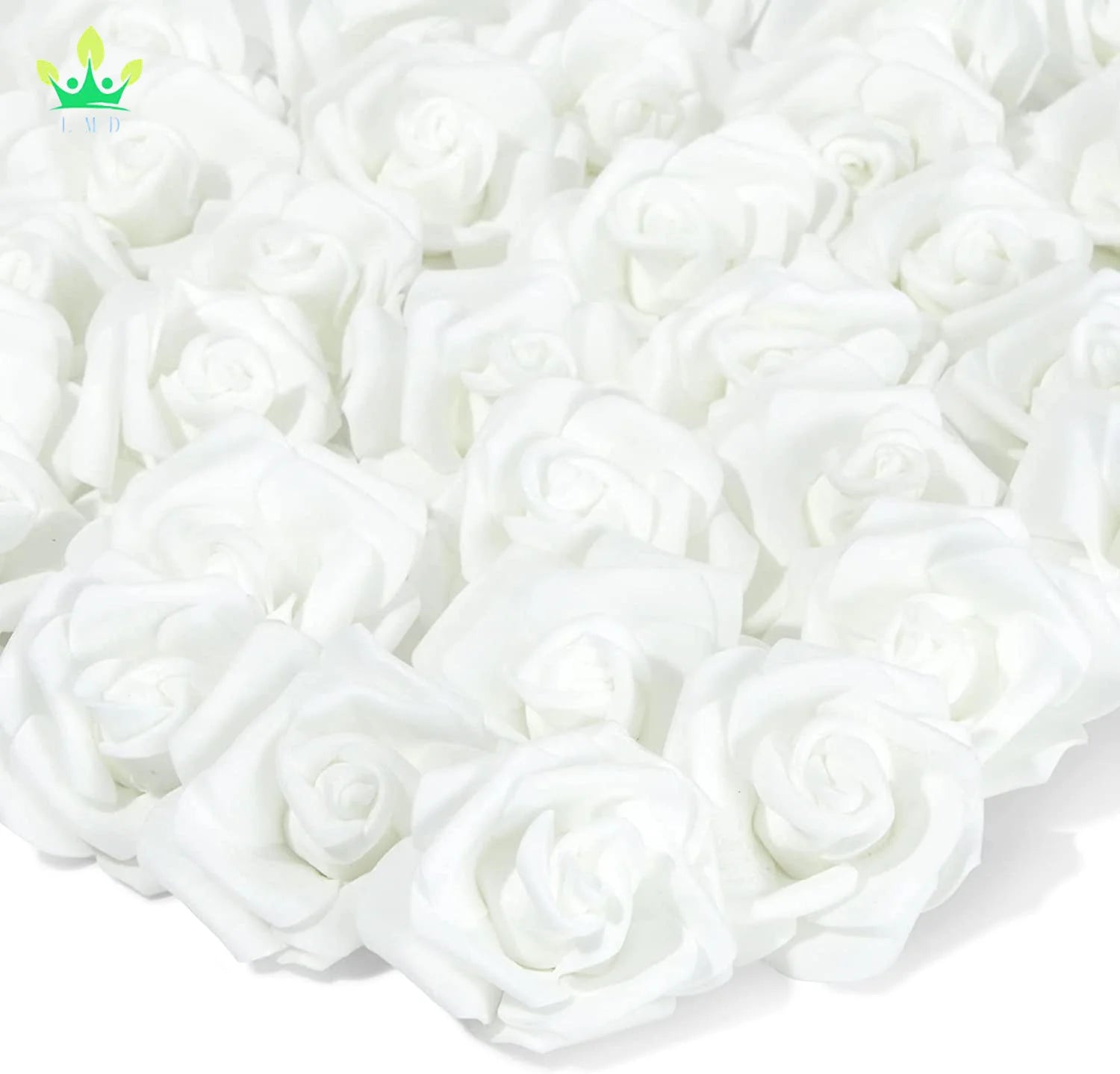 Artificial Stemless Roses White Flowers for Decorations Crafts Wedding Receptions Bridal Shower Faux Bouquets Spring Decor