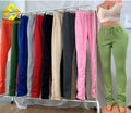 XS-3XL Winter Woman Clothing Vendor Mid Waist Thick Stacked Pants Legging Thick Stacked Sweatpants Women