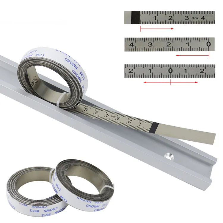 0-6M Miter Track Tape Measure Self Adhesive Metric Stainless Steel Scale Ruler  for T-track Router Table Saw Woodworking Tool