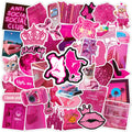 50PCS Cool Fashional Preppy Decals Random Cartoon Glitter Girly pink Y2K Sticker