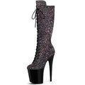 New 20 cm Thin Heel Ultra-high Heel Transparent Boots New Spring and Summer Platform Pole Dance Model Walk Show Boots