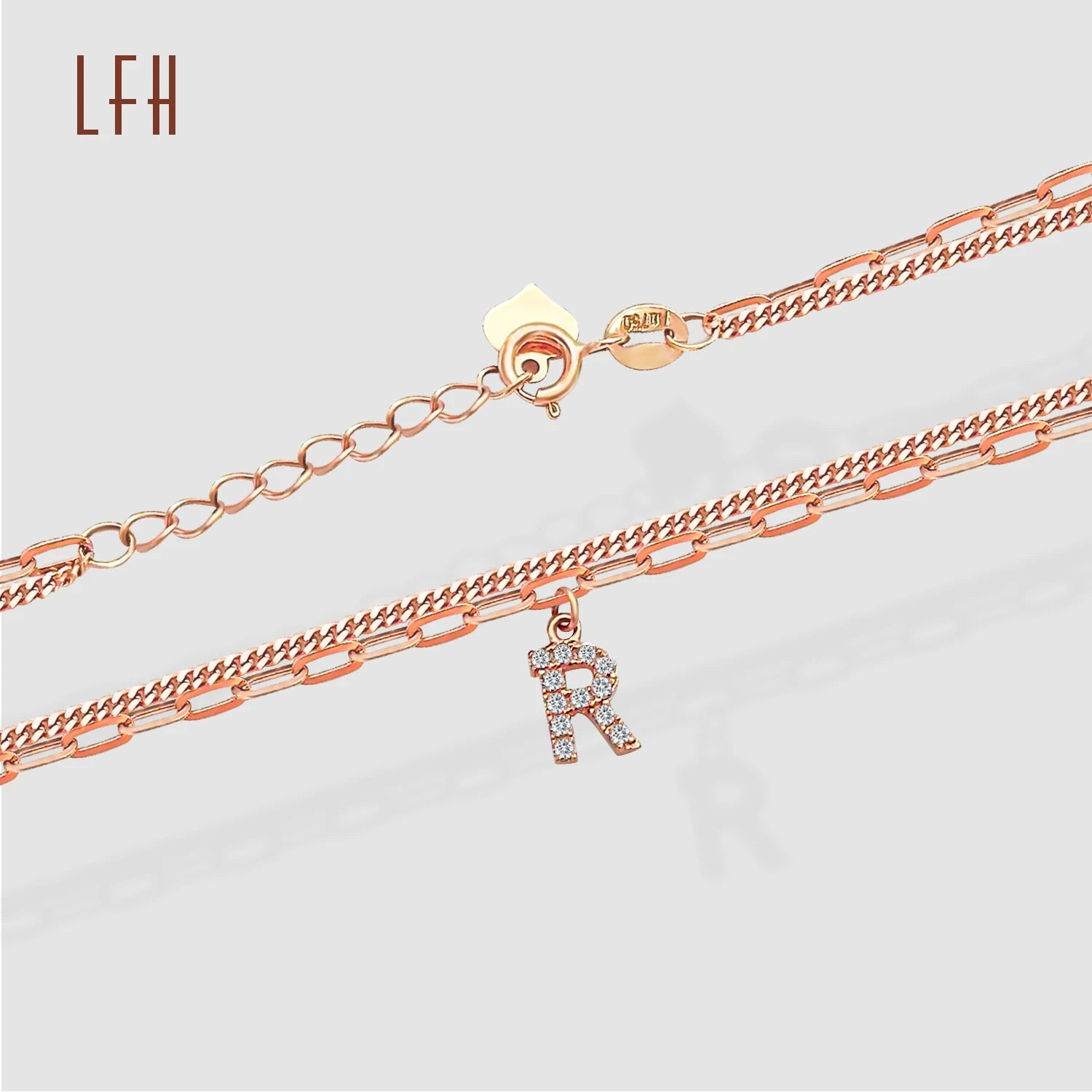 Best Selling Custom 18k Solid Gold  Letter R Bracelet Real Gold Jewelry 18k with Certificate for Party