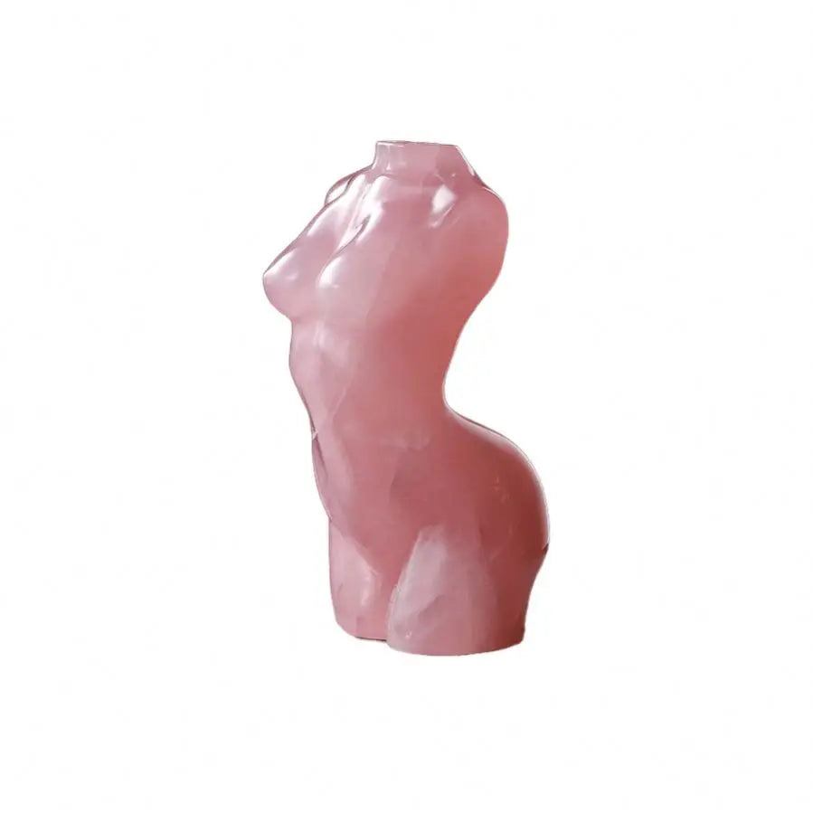HUIYING Wholesale Hand carved Natural Crystal rose quartz woman body For Decoration sunstone