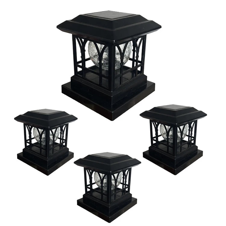 Howlighting Outdoor LED Post Deck Cap Fence Landscape Waterproof Garden Gate Solar Powered Lamp Decoration Solar Post Light