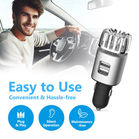 JO-6291 Top Seller Dual USB Car Charger Negative Ion Air Cleaner Ionizer Smart Mini Car Air Purifier