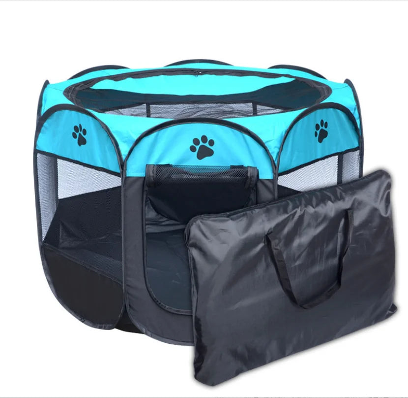 Wholesale Custom Logo Portable Foldable Playpen with Removable Mesh Shade Cover and Zippered Top Pet Playpen
