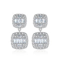 LUOTEEMI Luxurious Square Shape Drop Earring with AAA Cubic Zircon for Woman Wholesale Jewelry Gift