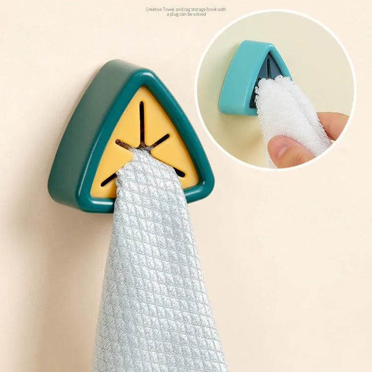 Kitchen Rag Dishcloth Clip Organizer Adhesive Towel Plug Holder Wall Mounted Punch Free Towel Storage Racks Hanger Hook