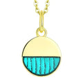 Simple Style 925 Sterling Silver Gold Plated Enamel Round Custom Smart RFID CHIP NFC Pendant for Necklace Making