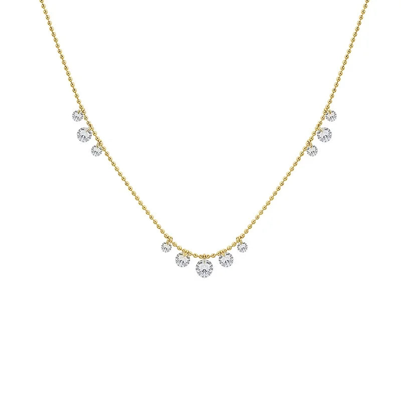 Cold Style Bright Zircon Pendant Necklace Women's Personalized Fashion Clavicle Chain Jewelry for Women