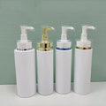 Deluxe 100ml 200ml 300ml & 500ml PET Plastic Body Lotion Shampoo & Shower Bottles with Pump White Empty Skincare Containers