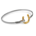Fashion Trendy Geometric Stainless Steel Gold Silver Jewelry Horse Equestrian U Shape Charm Bangle Lucky Horseshoe Bracelet