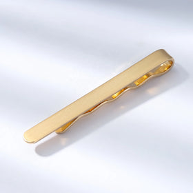 Simple Bare Plate Solid Copper Fashion Formal Tie Accessories Versatile Mature Gold Clips Model T9-2 for Men