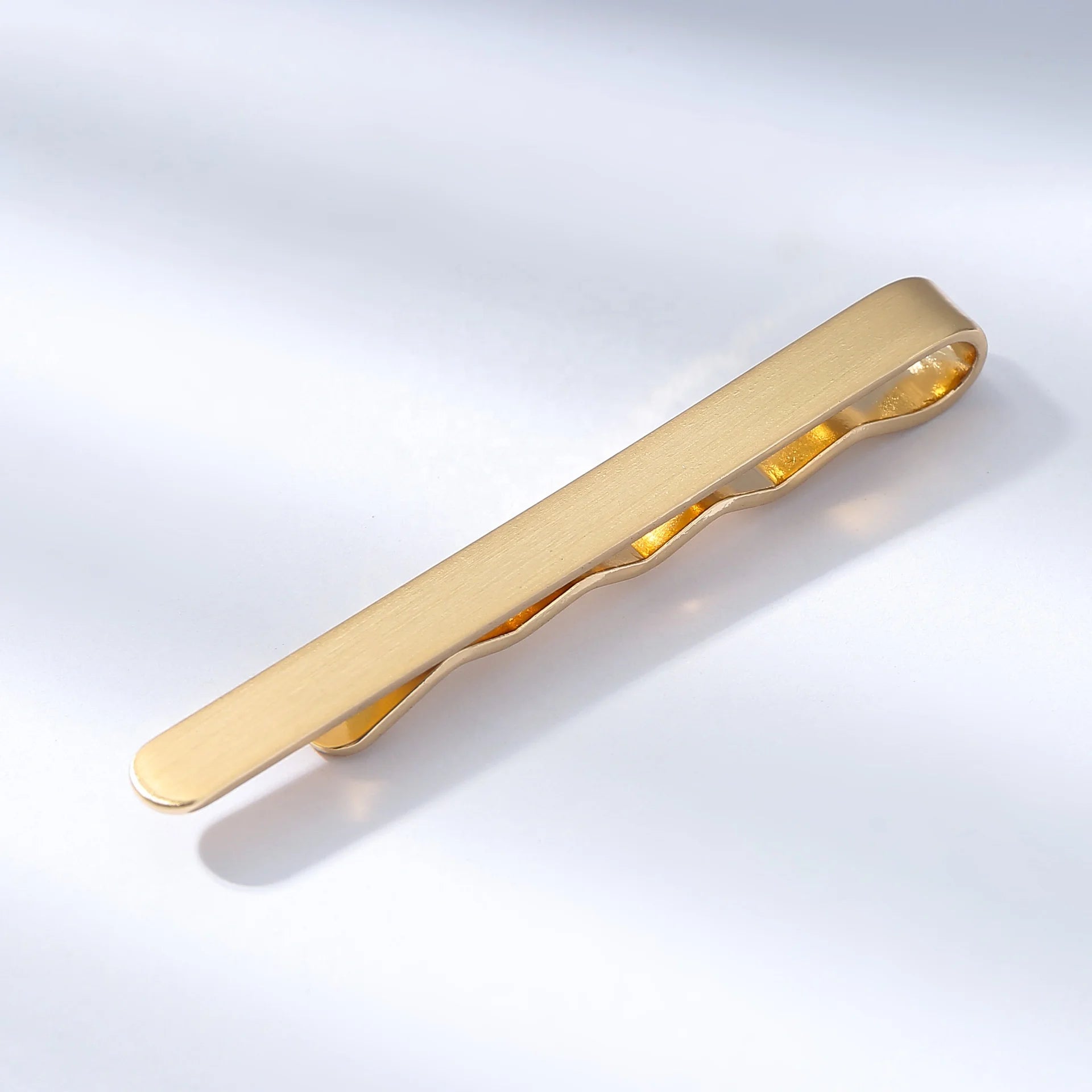 Simple Bare Plate Solid Copper Fashion Formal Tie Accessories Versatile Mature Gold Clips Model T9-2 for Men