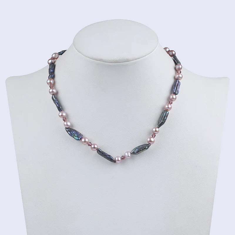 Zhuji Best-Selling Luxury Design 6-8mm Natural  Freshwater Real Pearls Necklace for Sale