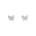 Vintage Butterfly Wing Stud Sterling Silver 925 With Colored Stones Cheap Colorful Fashion Enamel Earrings