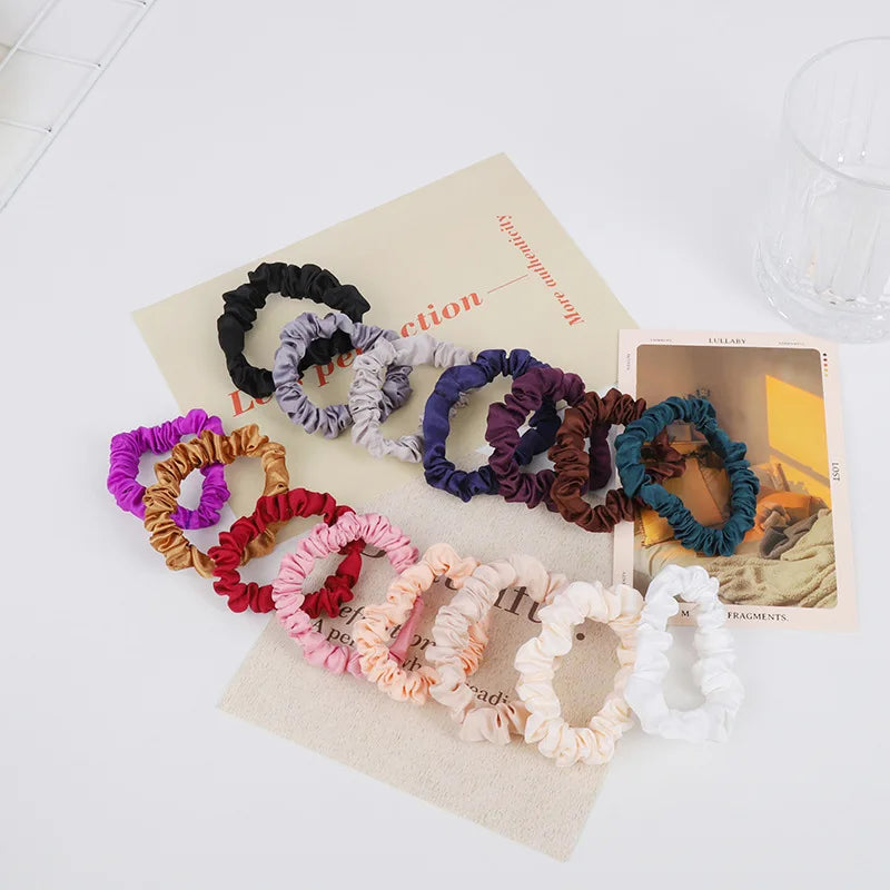 FanYue 7CM Hot Sale 2023 Small Satin Hair Scrunchies for Women Wholesale
