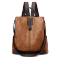 School Fashionable Private Label Brown Leather Back Pack for Women Outdoor