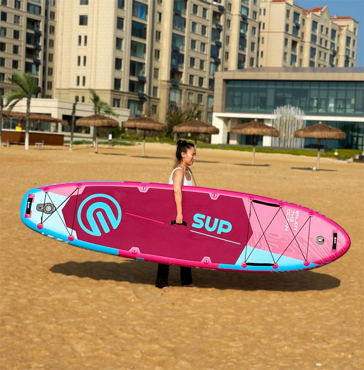 E SUP All Round Lightweight SUP for Newbies Compact Fold Thick Deck Pad Water Sports Equipment Inflatable Floating