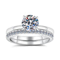 Luxury Simple 1CT Moissanite Row Ring Gold Tone Elegant Women's Jewelry Europe US Hot Sale Wholesale