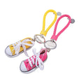 Wholesale Factory Price Promotional Gift Mini Leather Rope Canvas Shoe Sneaker Car Keychain