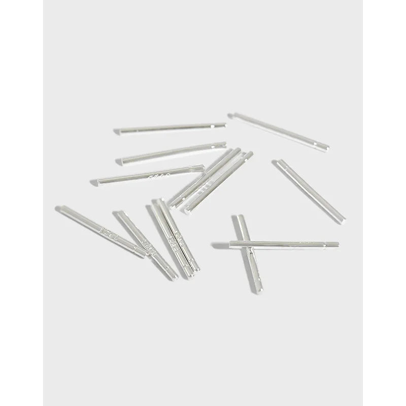 Wholesale 925 Sterling Silver Ear Pin 0.8mm Flat Pad Earring Posts Ear Studs Accessories for Women E001