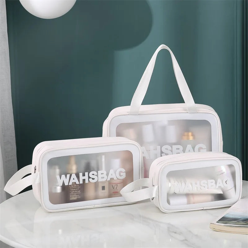 Customized logo Pvc Pu Waterproof pink Color Travel Accessories Small Cosmetic Bag Makeup Bag Free Design