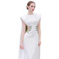 Customize High-End Bandage Wedding Luxury Evening Party Dress Women Elegant Long Ribbon Crystal Decoration Summer Season