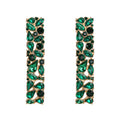 Rhinestone Statement Earrings  Sparkly Crystal Geometric Hexagon Round Hoops  Vertical Bar Earrings