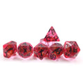 Hot Selling Custom Translucent Swirl Solid Red Dragon Eye Dice Set Polyhedral Resin for DND RPG Board
