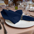 Napkins Wedding Dining Room Tables Napkin Decoration Cloth Hemstitch Polyester Fabric for Restaurant Wholesale Banquet Navy Blue